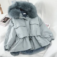 [EWQ] осень зима длинный рукав с капюшоном Толстая теплая ветровка корейский стиль свободный Тренч пальто тонкая верхняя одежда 19N-a216