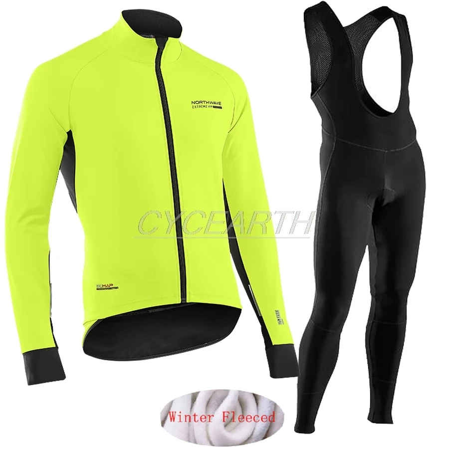 

NEW Northwave 2019 Winter thermal fleece Cycling Clothes NW Warn men Jersey suit Jacket riding bike MTB clothing Bib Pants set
