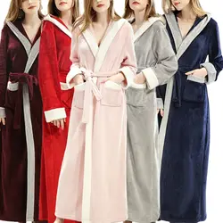 Горячая новинка женские пижамы красота домашний халат толстый раздел осень и зима плюс длинная мода плюс бархатный халат фланель