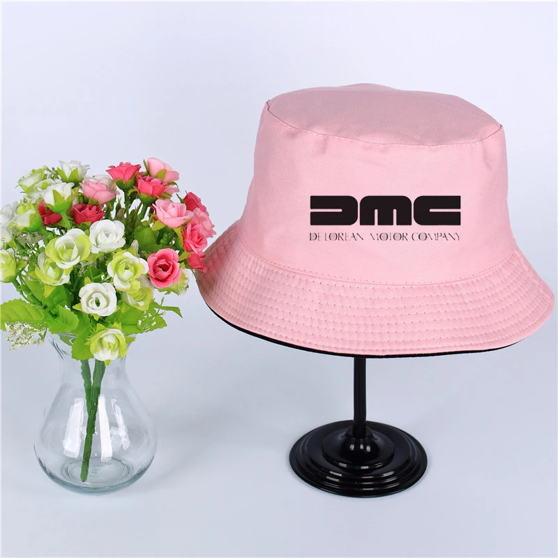 DMC делореан логотип летняя шляпа Женская Мужская Панама, шляпа-Панама DMC DeLorean дизайн плоский солнцезащитный козырек рыбалка, рыбак шляпа - Цвет: Темно-серый