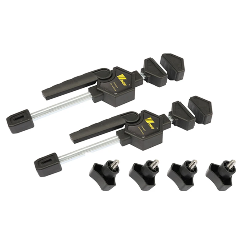 Set of Clamps Быстрый трещотка скорость отжима Настольный зажимной Регулируемый деревообрабатывающий зажим фиксированная челюсть параллельный зажим для стола DIY инструмент - Цвет: Set of Clamps