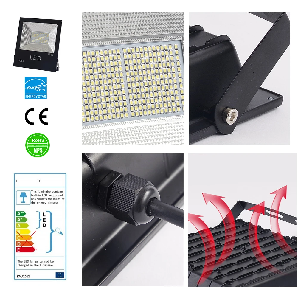 Buy LUCKYLED Led Reflector 50w 100w 150w 220v 240v Flood light Outdoor Led Light Waterproof IP66 Aluminum Led Floodlight Wall Lamp