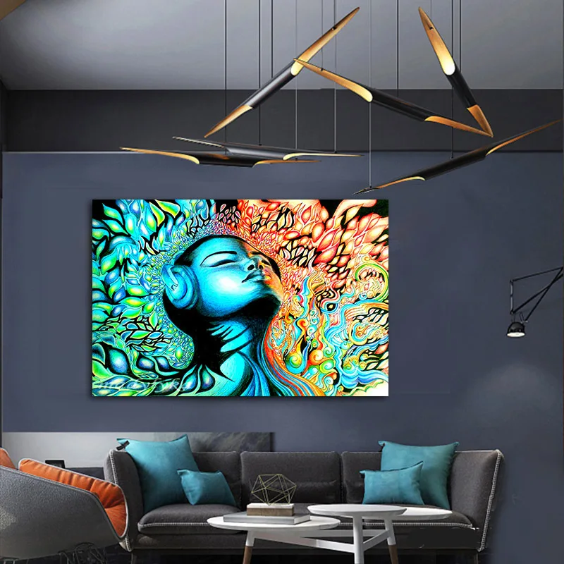 Психоделический плакат абстрактная декоративная картина в скандинавском стиле