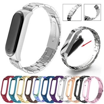 

Stainless Steel Metal Strap for Xiaomi mi band 5 Bracelet Wristband Belt for Miband Mi Band 5 Watch Band Replacement Wrist Strap