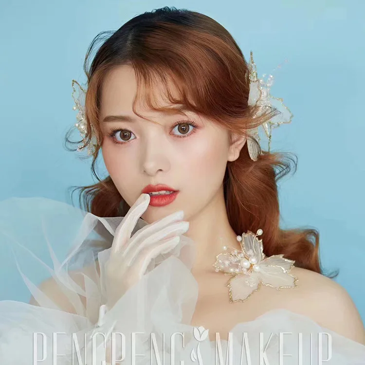 Bridal Tiara Super Fairy Soft Yarn Hair Ornament Gold Bright White Head Flower Show Photo Travel Wedding Dress Accessories