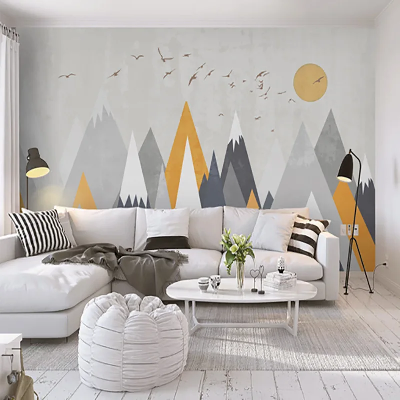 

3D Hand-Painted Abstract Northern European-Style Cool Geometry Wallpaper TV Backdrop Mural Simple Living Room Decoration Wallpap