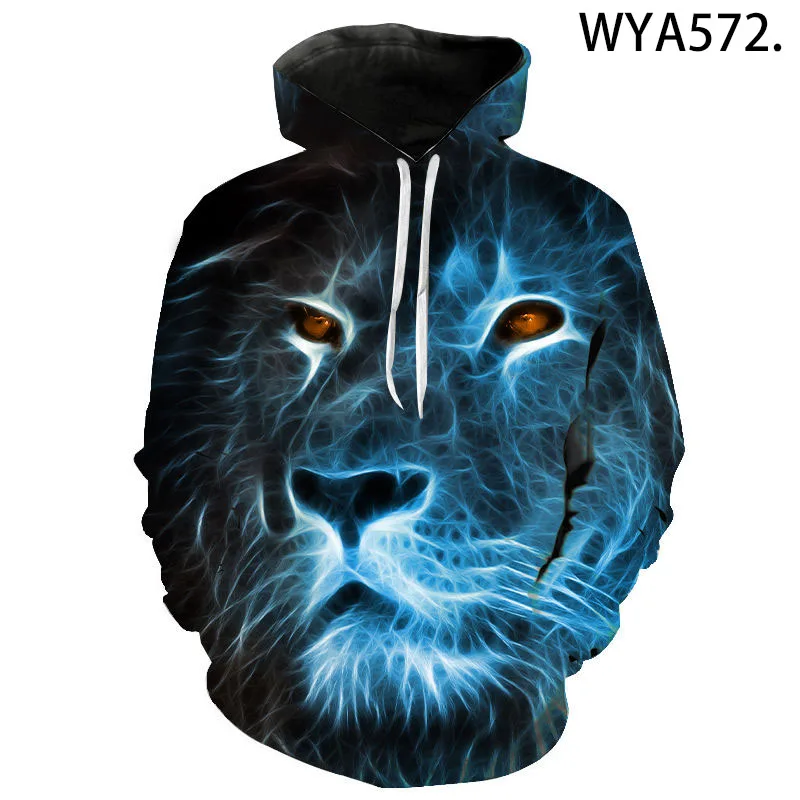 

New Fashion Casual Animal Series Lion Men Women Children Hoodies 3D Printed Pullover Long Sleeve Sweatshirts Boy Girl Kids Cool
