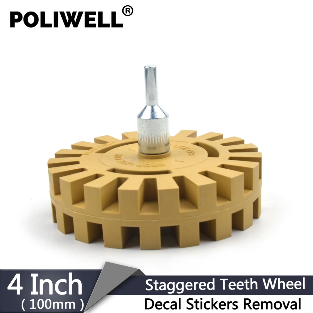 

Decal Removal Eraser Wheel 4 inch Rubber Wheel Power Drill Attachment for Removing Stickers Adhesive Vinyl Decals from Car Moto