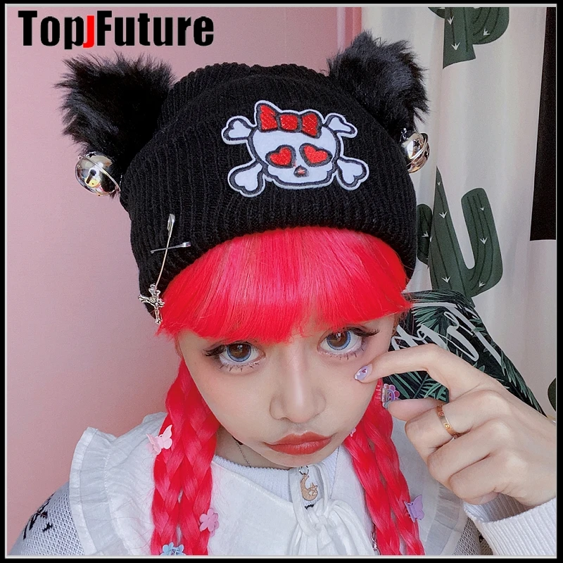 Black Hat Cat Ears Cat Beanie Hat Harajuku Harajuku Cat Ear Beret