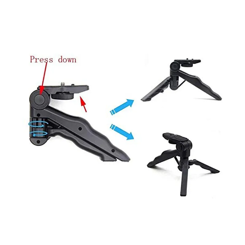 Camera Tripod Tripods for Gopro Hero 12 11 10 9 8 7 6 5 4 3 2 Black Portable Table for Go Pro SJ4000 YI 4K EKEN H9R Accessories