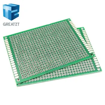 

GREATZT 5PCS 6*8 6X8cm Double Side Prototype pcb Breadboard Universal Printed Circuit Board for Arduino 1.6mm 2.54mm Glass Fiber