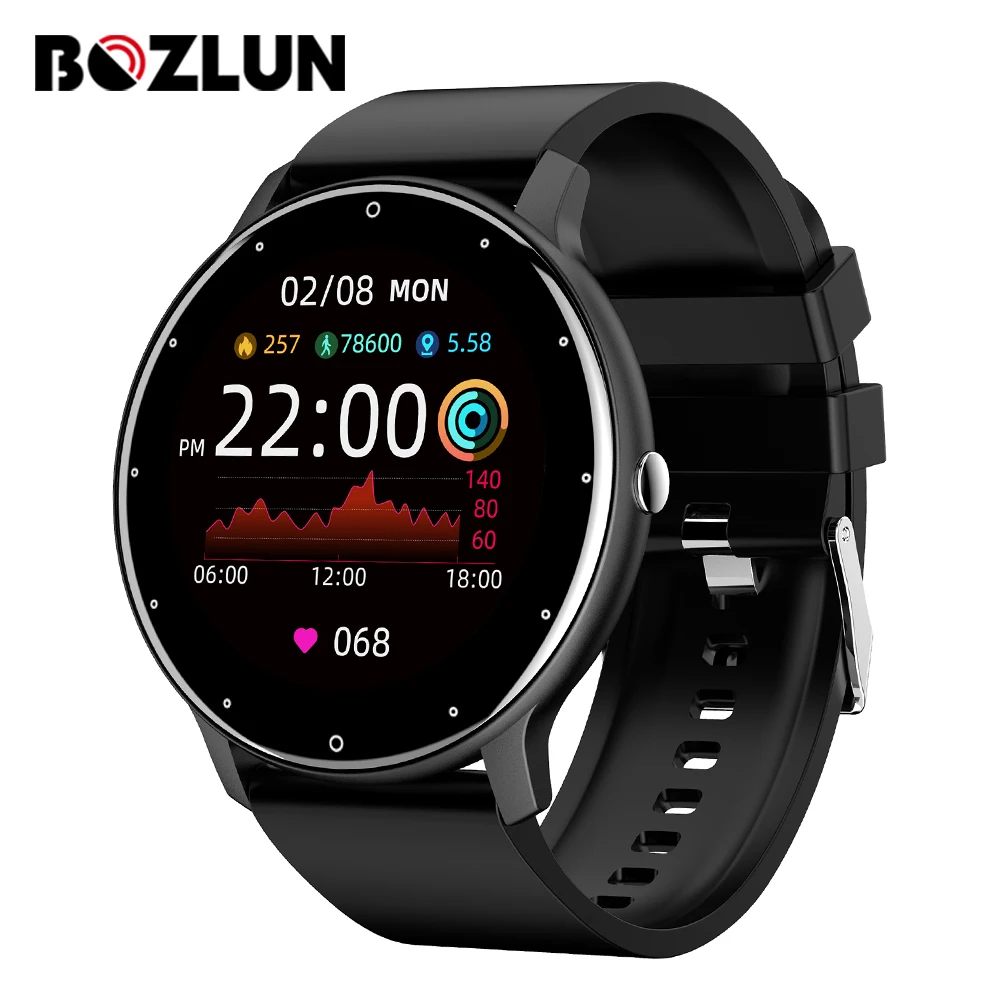 IP67 Waterproof Smart Watches 1.28 Inch Round Screen Heart Rate Monitoring Weather Forecast Fitness Tracker Watch ZL02
