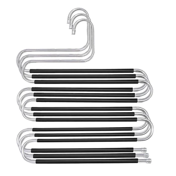 

Pants Hangers 3 Pack Cloth Hangers S Shape Non Slip Space Saving Hangers for Pants, Tie, Belt, Scarf, Legging