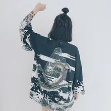 Японский стиль кимоно платье женская летняя куртка с принтом Кардиган Куртка Повседневный удобный кардиган традиционная куртка кардиган