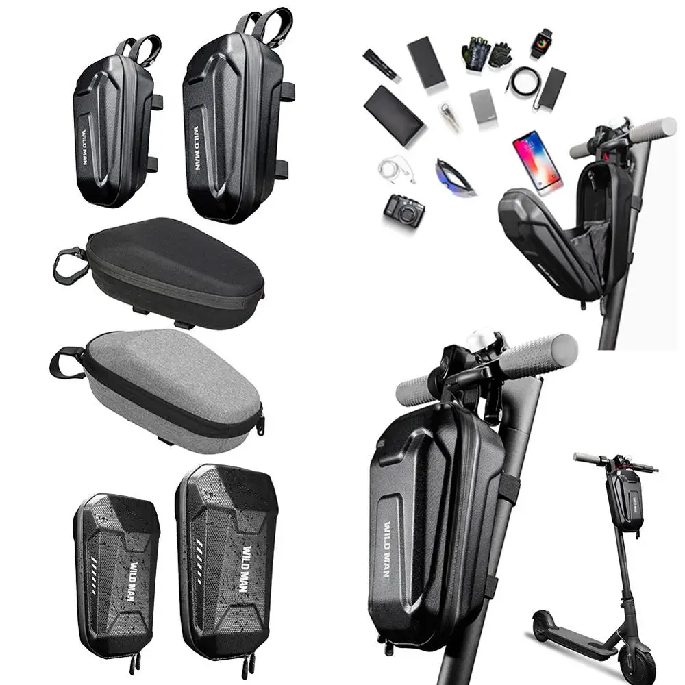 Electric Bike Scooter Handlebar Storage Bag Waterproof EVA Hard Shell Electric Skateboard Handle