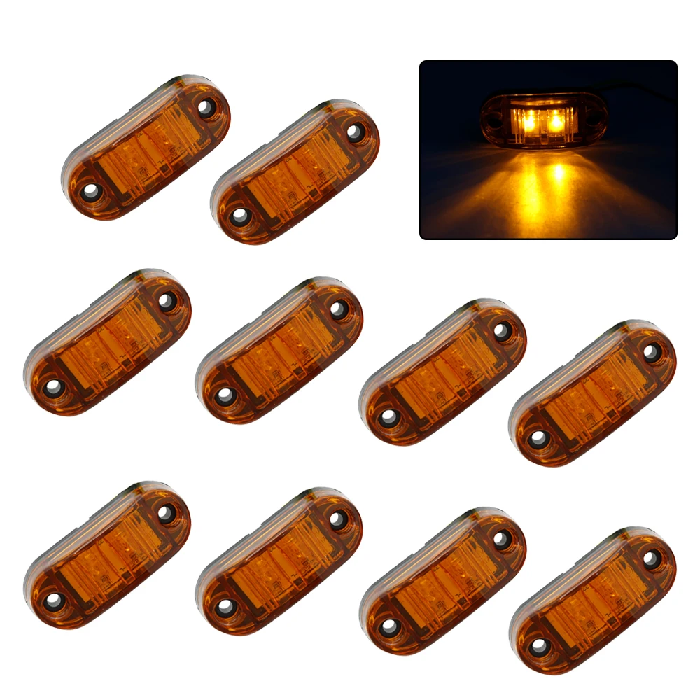 2pcs10pcs 12v / 24v Led Side Marker Lights Car External Lights Warning