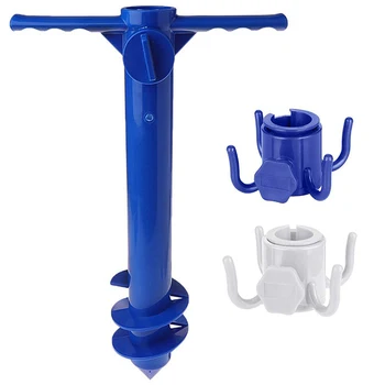 

Heavy Beach Umbrella Sand Anchor Umbrella Stand with 2 Four-Claw Beach Umbrella Hooks Beach Suit