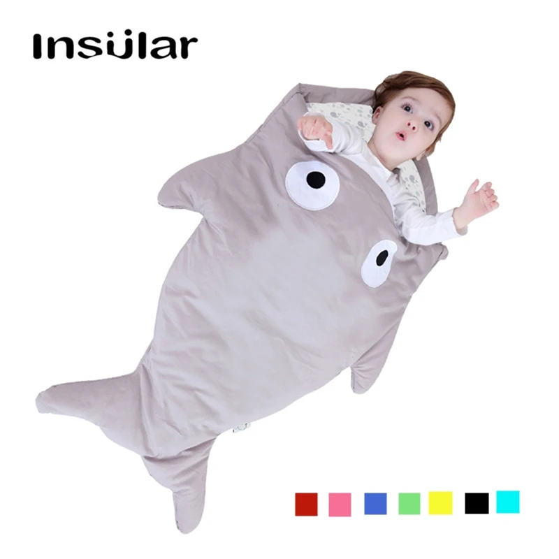 

0-12 Months Thicken Cartoon Shark Baby Sleeping Bag Newborn Stroller Cover Blankets Sleep Sack Warm Baby Blanket Warm Swaddle