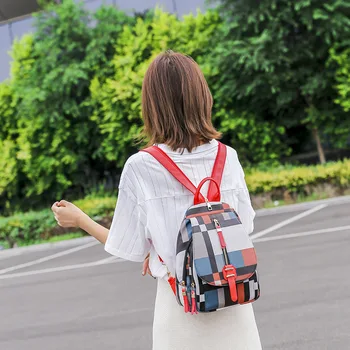 

Fashion Plaid Backpack WOMEN'S Bag Korean-style Casual Backpack Women's 2020 Lightweight Bag