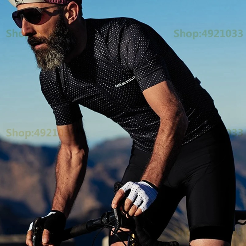Джерси Ciclismo CFD велосипедная суперлегкая белая и полосатая рубашка для отдыха с