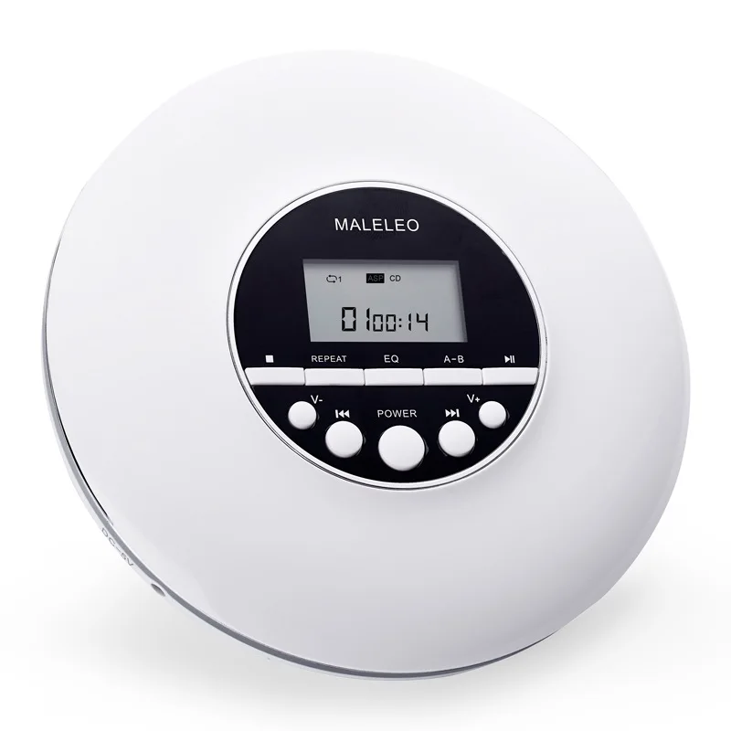 Luxxy портативный CD-плеер Hifi MP3 музыка с 3,5 мм наушниками персональный CD музыкальный диск ЖК-дисплей плеер Walkman для обучения - Цвет: White