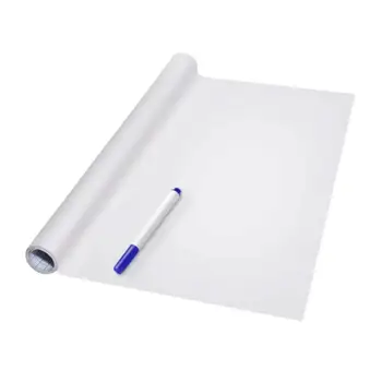 

PVC Back Sticky Waterproof Movable Kid Graffiti Writing Board White Board Roll Up Reusable Message Board With Whiteboard Pen