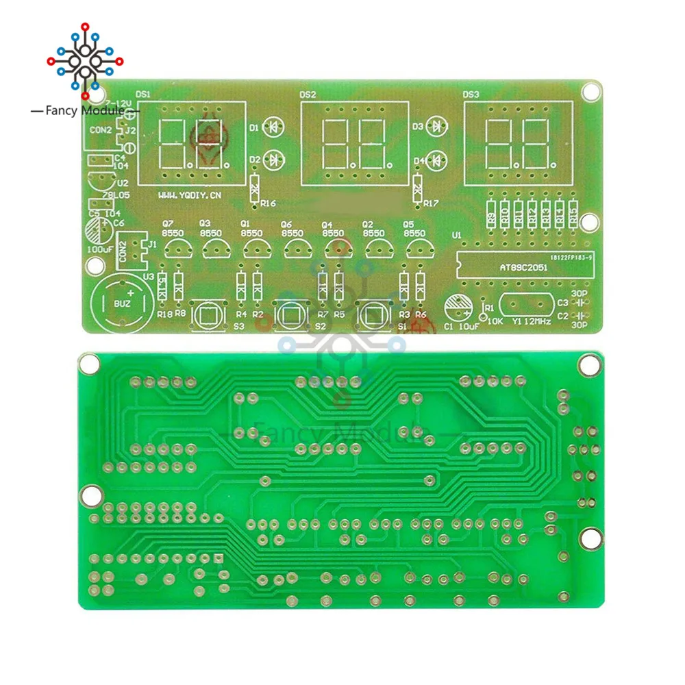 Diymore C51 AT89C2051 6 бит цифровые электронные часы Набор DIY наборы компоненты