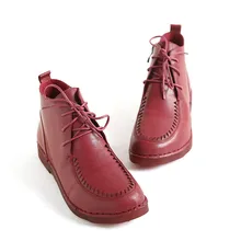 Женская обувь на плоской подошве из натуральной кожи; повседневные туфли-лодочки с квадратным носком в стиле ретро; Женская обувь в стиле панк