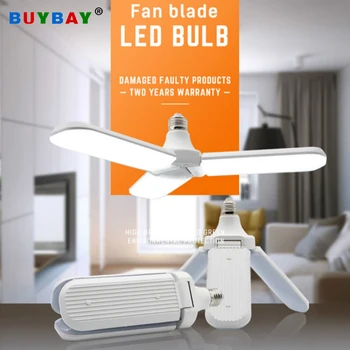 

LED E27 Corn Bulb 45W Foldable Fan Blade Lamp 228LEDs 2835SMD Energy Saving Lighting for Home Decor AC 110V/220V Ceiling Lamp
