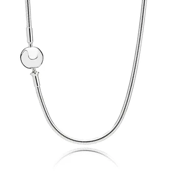 

Real 925 Sterling Silver Essence Europe Ball Clasp Snake Chain Necklace Fit Original Women Essence Bead Charm Gift DIY Jewelry