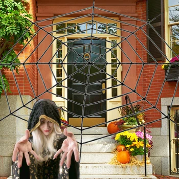 

Triangle And Circle Stretchy Large Spider Web Cobweb Halloween Decorative Theme Party Event Atmosphere Haunted House Prop