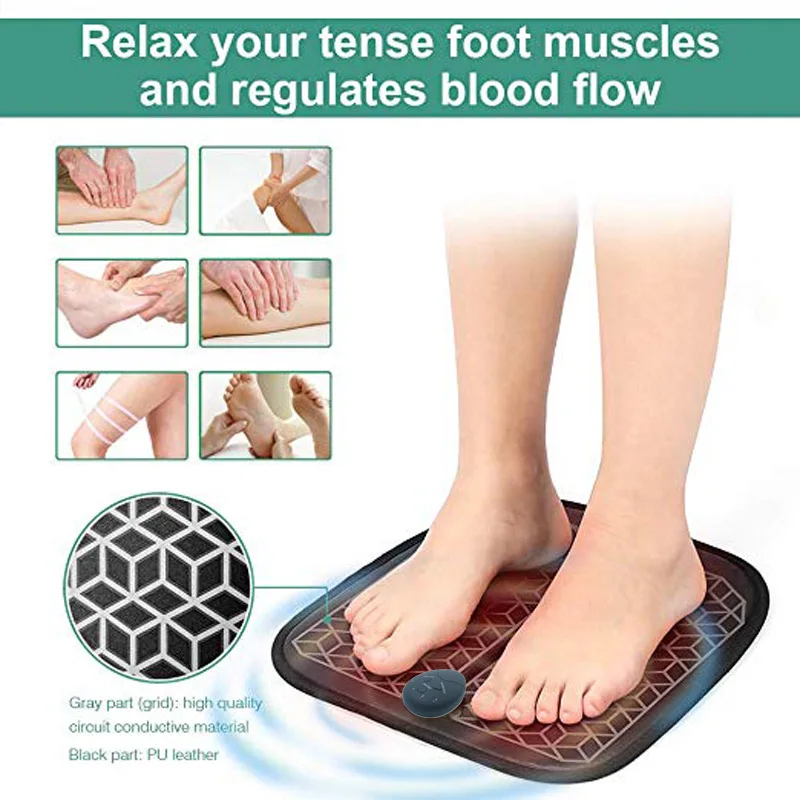Electric EMS Foot Massager Pad Feet Muscle Relaxtion Foot Stimulator Mat Improve Blood Circulation Relieve Ache Pain Health Care