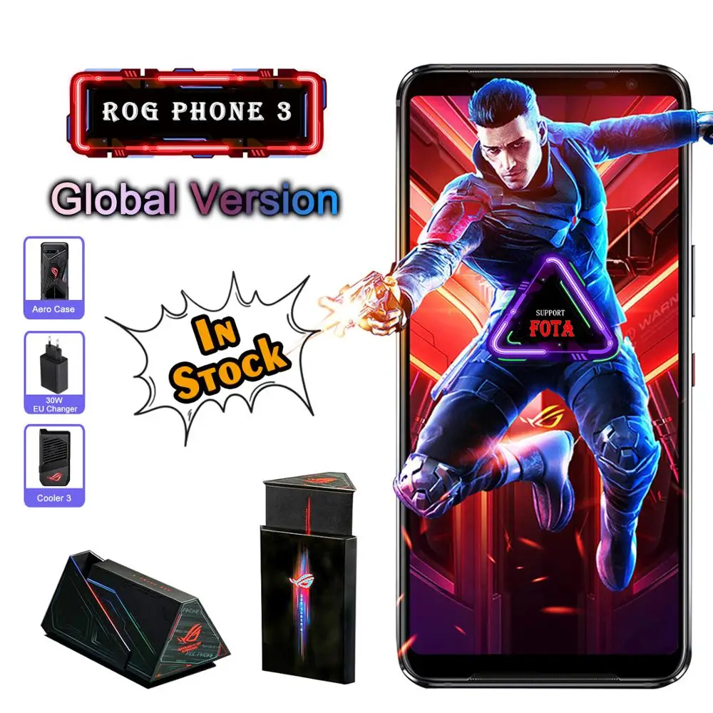 Asus ROG phone 3 Snapdragon 865 / plus глобальная версия NFC 5G игровой телефон 6000 мА/ч 12/16G + 128/256/512G