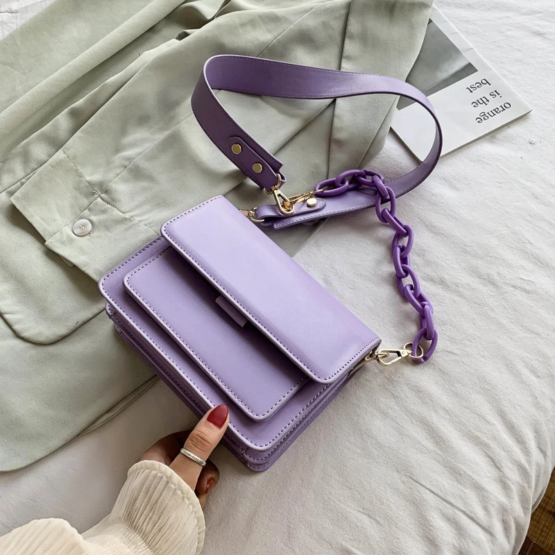 

Chain Design New Mini PU Leather Flap Bags For Women 2020 Winter Lady Shoulder Handbag Female Fashion Cross Body Bag