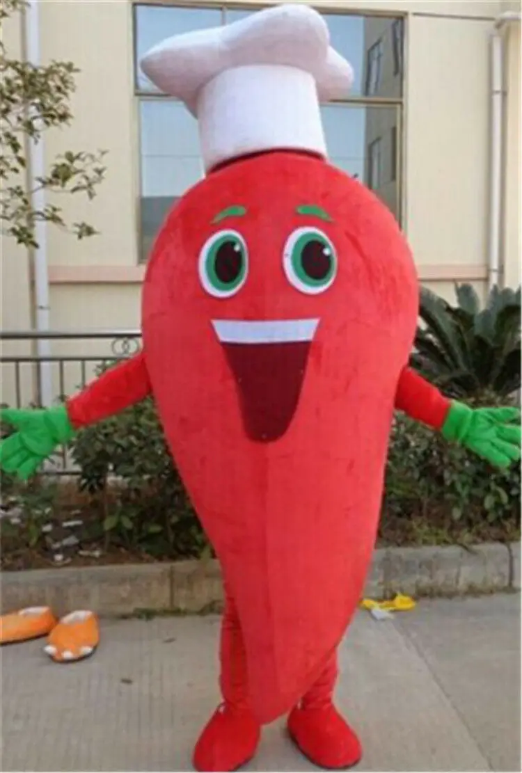 

Adversting Chili Mascot Costume Cosplay Party Game Vegetable Fancy Dress Parade Suit Dress Adults Size Outfits Halloween
