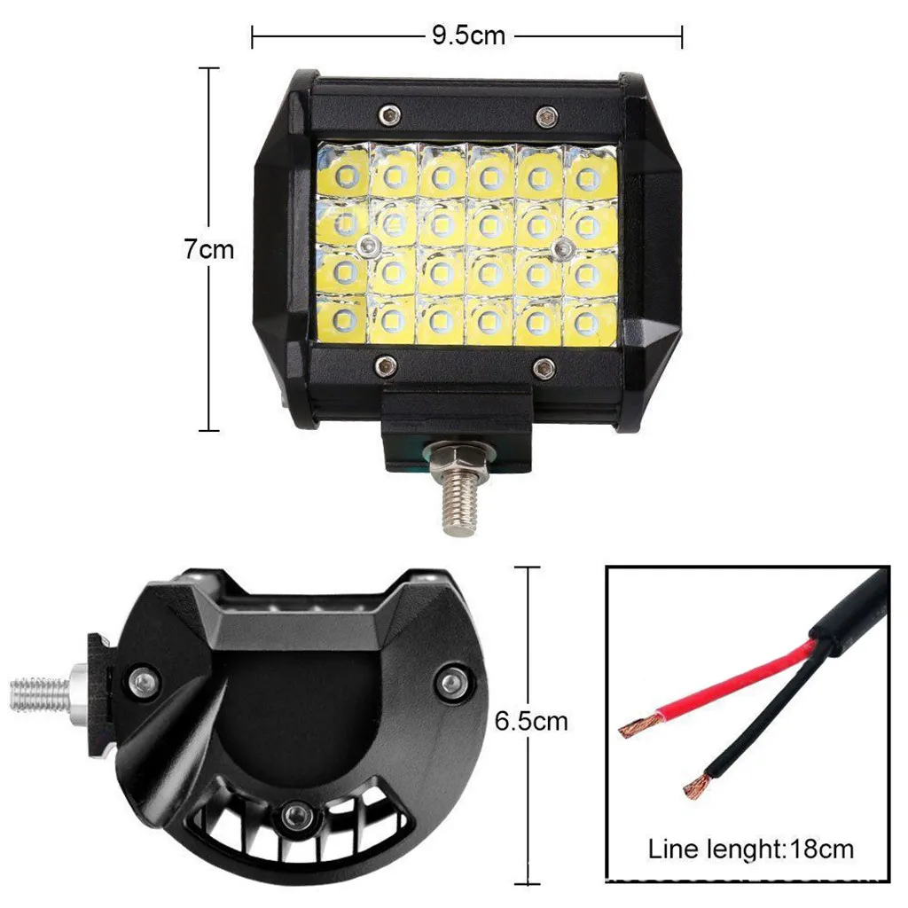 Kongyide автомобильный светильник светодиодный рабочий светильник 4 дюйма фонарики световая балка прожектор для подсветки заливающего внедорожный противотуманная фара дальнего света внедорожник лодка 72W фары для IP68 дневные ходовые огни светильник дневные ходовые огни