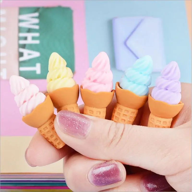 6pcs Cute Dollhouse Miniature Mini Ice Cream Pretend Play Food For