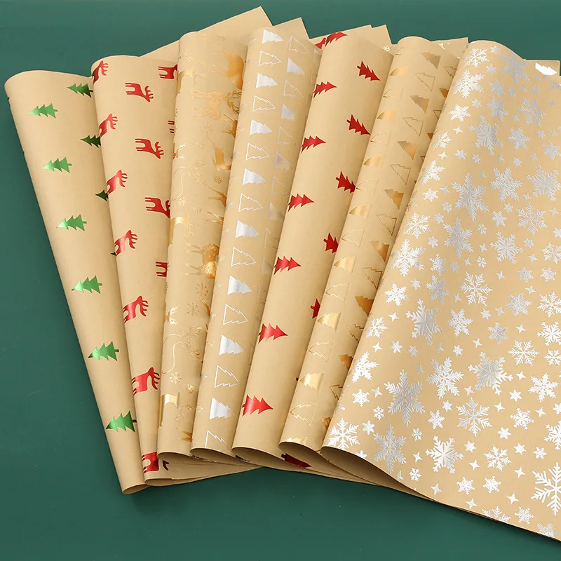 10pcs Thick Kraft Paper Bronzing Gift Box Gift Wrapping Paper