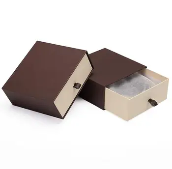 

Men's Belt Storage Box Brown Gift Packaging Box Organizer Drawer Shaped Wallet Box Case SN2419