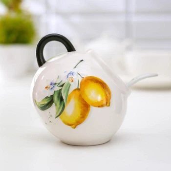 

Sugar bowl with Lemon spoon, 200 ml, 9 × 9 cm