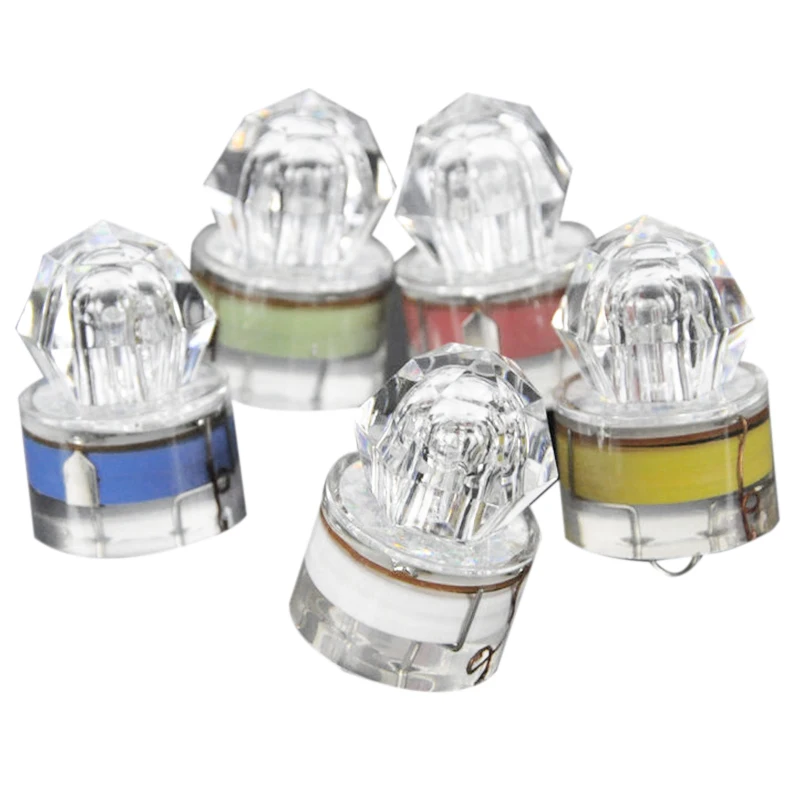

ABUO-5Pcs Led Deep Drop Underwater Diamond Flashing Fishing Light Squid Strobe Bait Lure Fish Light Underwater Fishing Gear