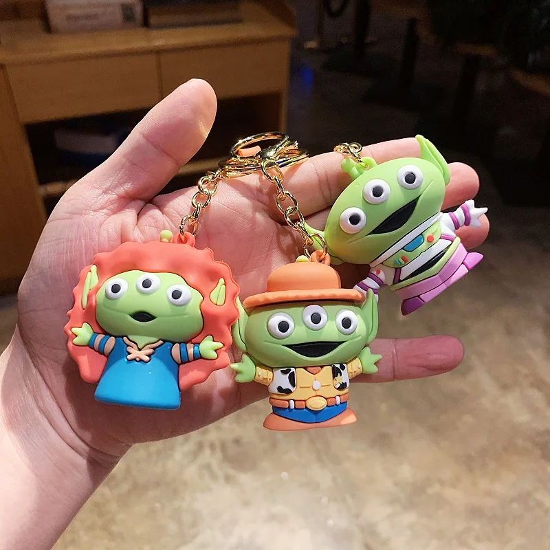 Disney Toy Story Keychain Cute Alien Dressup Buzz Lightyear Cartoon Doll Keyring Creative Student Bag Pendant Car Key Chain Girl | Украшения