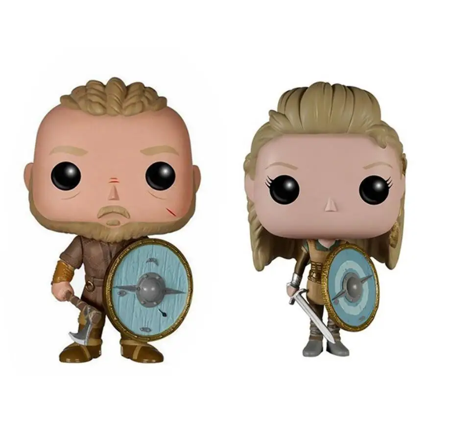 2PCS Set Vikings Action Figure Toys Ragnar Lothbrok Lagertha Vikings