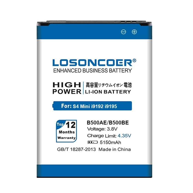 LOSONCOER 5150 мА/ч, B500AE B500BE Батарея для samsung S4 мини Батарея мини S4 i9192 i9195 i9198 S4mini i9190 Батарея