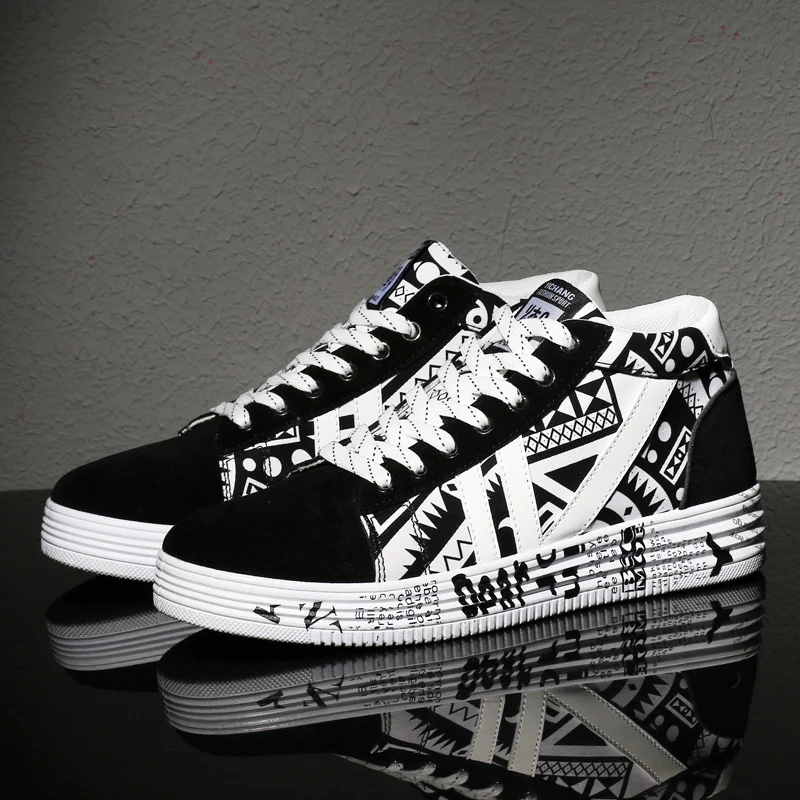 Skup Męskie buty na co dzień wulkanizowane zimowe trampki Unisex moda Graffiti lekkie oddychające para sportowe buty Walking Jogging Zapatos