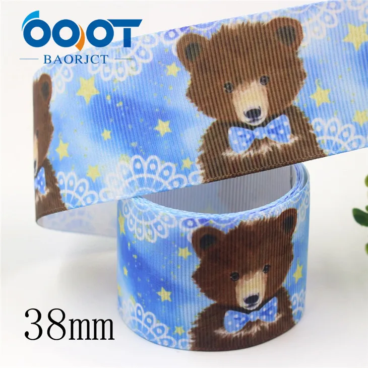 OOOT BAORJCT I-19906-2069, 38 мм, 10 ярдов мультфильм тепловой передачи печатных корсажные ленты, одежда лук крышка DIY украшения - Цвет: I-19906-2069