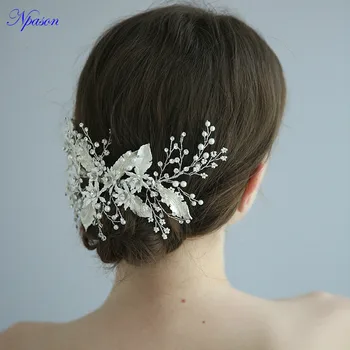 

Luxurious Hair Combs Pearl Hair Clips Women Hair Accessories Bridal Headwear Rhinestone High Quality Wedding Dress Ornaments6215