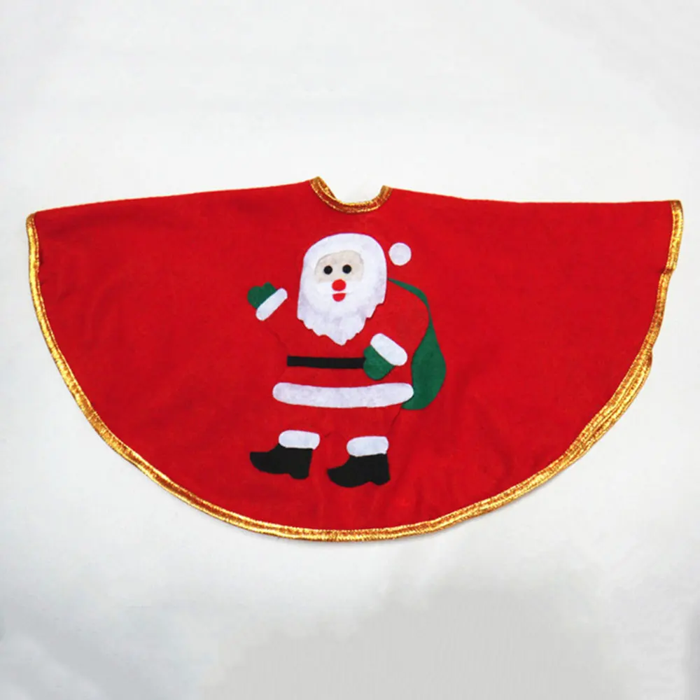 Рождественская юбка с золотым краем и изображением Санта-Клауса, вечерние украшения для дома