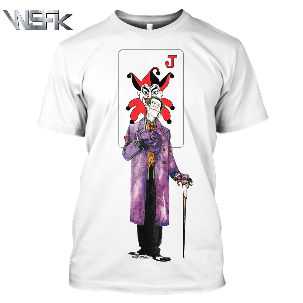 

LBG Anime T-shirt American Batman 3D printing clown funny T-shirt men and women casual hip-hop round neck running T-shirt