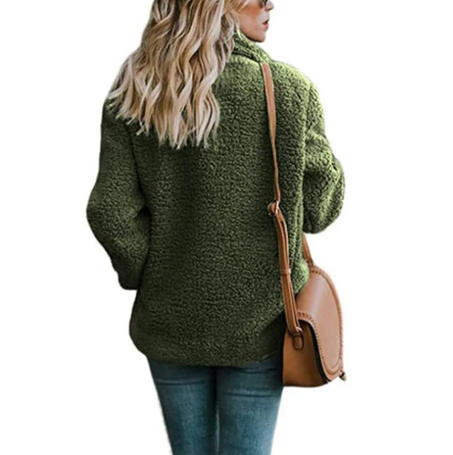 New  Women's Jackets Winter Coat Women Cardigans Ladies Warm Jumper Fleece Faux Fur Coat Hoodie Outwear 